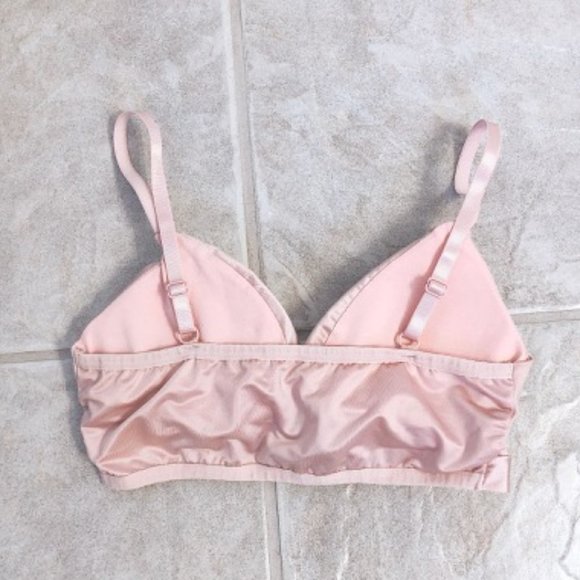 NEW Light Pink Shiny Bra Twist Style (Size: One Size) - Picture 3 of 3